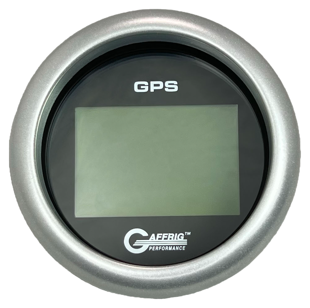 GAFFRIG 3 3/8 INCH DIGITAL GPS GAUGE 999 MPH KIT BLACK / FAT RIM / PLATINUM