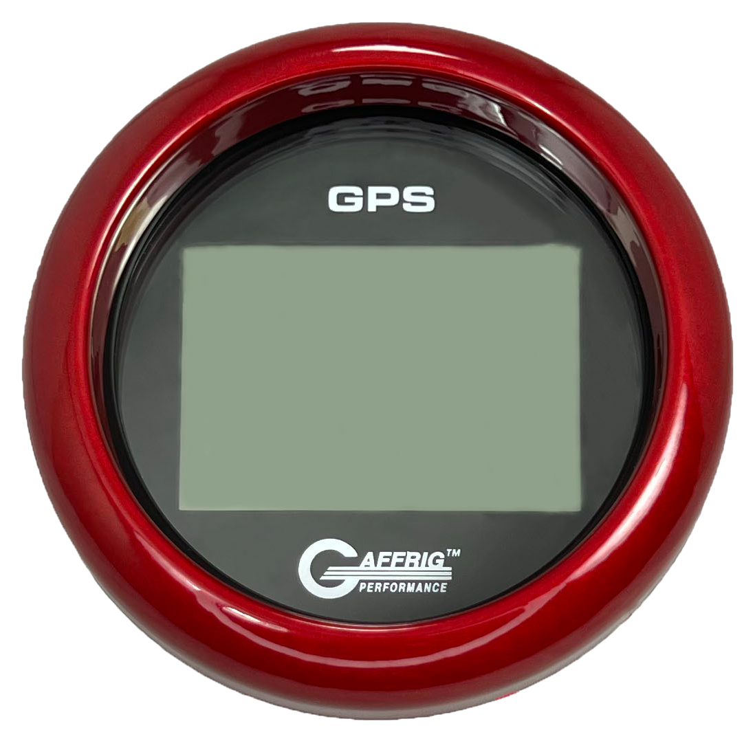 GAFFRIG 3 3/8 INCH DIGITAL GPS GAUGE 999 MPH KIT BLACK / FAT RIM / RED