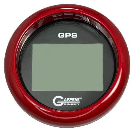 GAFFRIG 3 3/8 INCH DIGITAL GPS GAUGE 999 MPH KIT BLACK / FAT RIM / RED