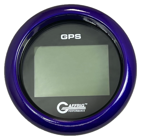 GAFFRIG 3 3/8 INCH DIGITAL GPS GAUGE 999 MPH KIT BLACK / FAT RIM / PURPLE