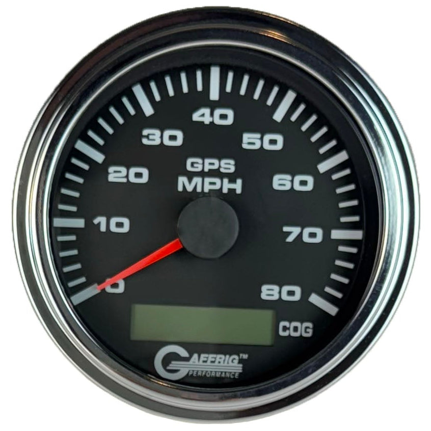 GAFFRIG 3 3/8 INCH GPS ANALOG SPEEDOMETER KIT - BLACK - 80 MPH, 120 MPH, 160 MPH