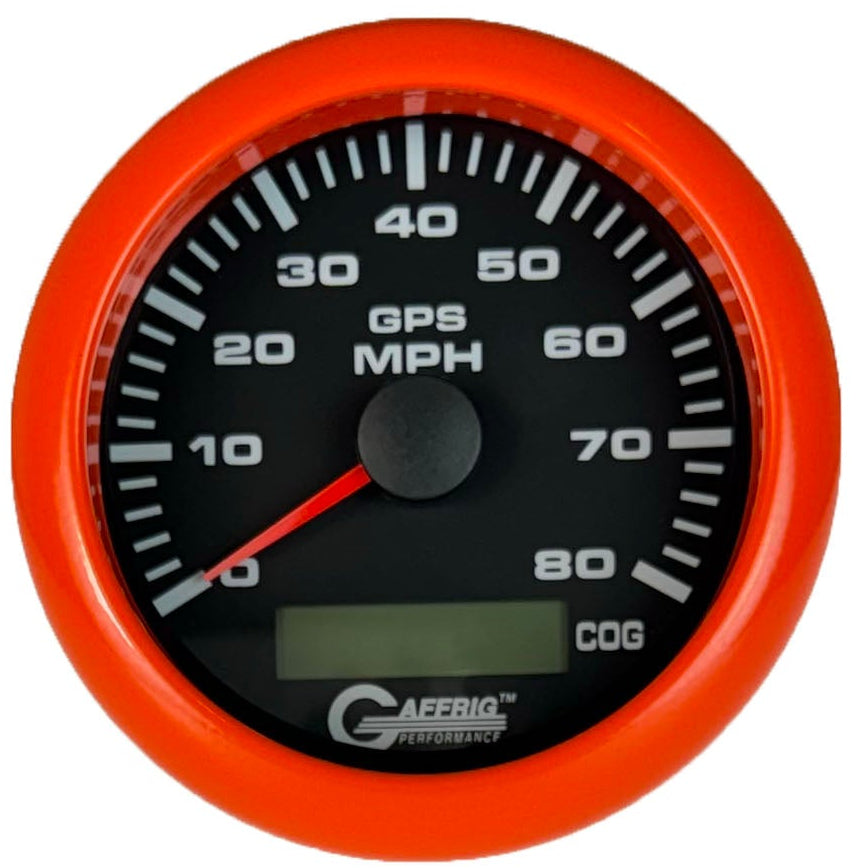 GAFFRIG 3 3/8 INCH GPS ANALOG SPEEDOMETER KIT - BLACK - 80 MPH, 120 MPH, 160 MPH