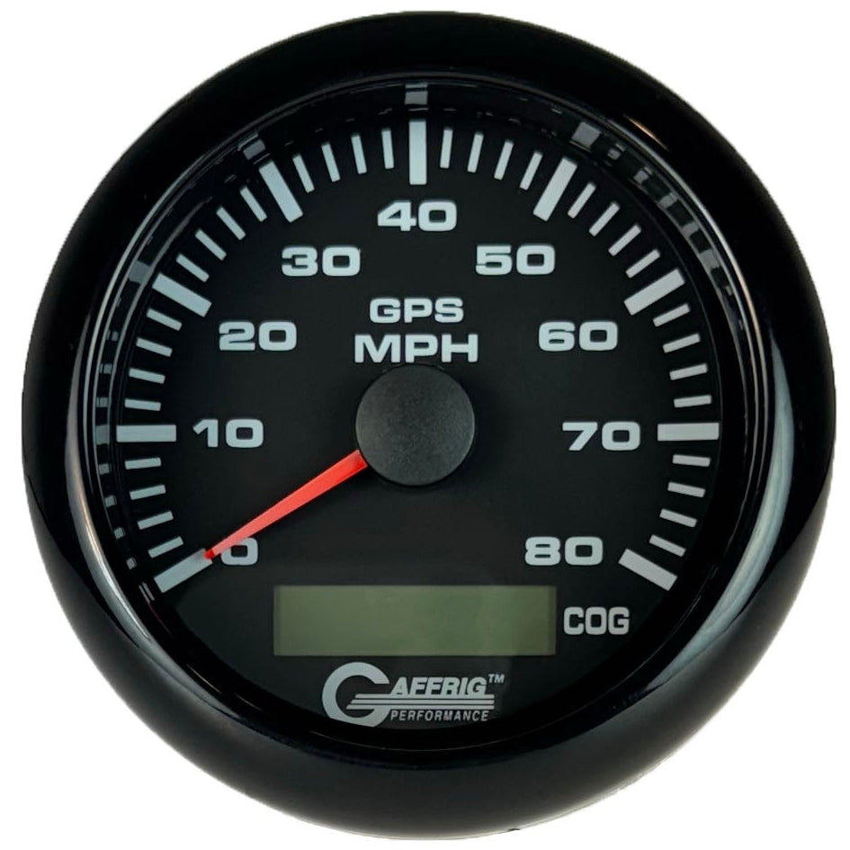 GAFFRIG 3 3/8 INCH GPS ANALOG SPEEDOMETER KIT - BLACK - 80 MPH, 120 MPH, 160 MPH