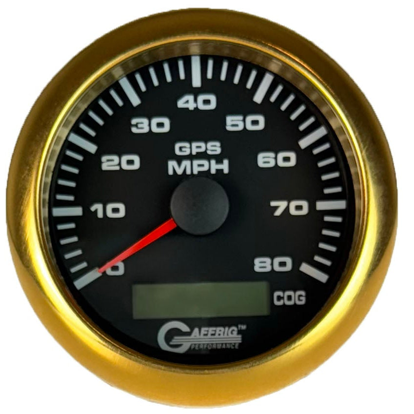 GAFFRIG 3 3/8 INCH GPS ANALOG SPEEDOMETER KIT - BLACK - 80 MPH, 120 MPH, 160 MPH