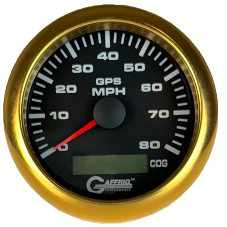 GAFFRIG 3 3/8 INCH GPS ANALOG SPEEDOMETER KIT - BLACK - 80 MPH, 120 MPH, 160 MPH