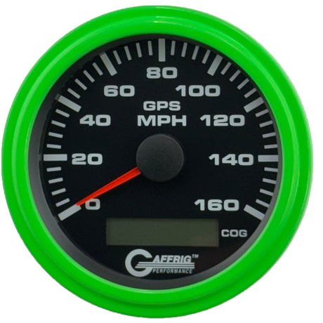GAFFRIG 3 3/8 INCH GPS ANALOG SPEEDOMETER KIT - BLACK - 80 MPH, 120 MPH, 160 MPH