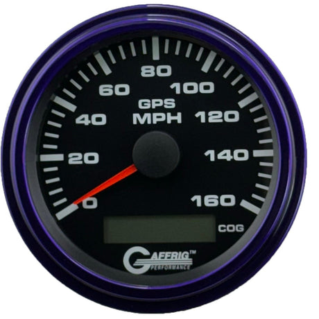 GAFFRIG 3 3/8 INCH GPS ANALOG SPEEDOMETER KIT - BLACK - 80 MPH, 120 MPH, 160 MPH