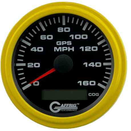 GAFFRIG 3 3/8 INCH GPS ANALOG SPEEDOMETER KIT - BLACK - 80 MPH, 120 MPH, 160 MPH