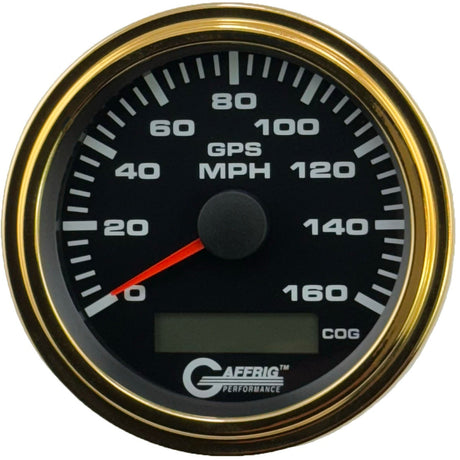 GAFFRIG 3 3/8 INCH GPS ANALOG SPEEDOMETER KIT - BLACK - 80 MPH, 120 MPH, 160 MPH