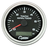 GAFFRIG 3 3/8 INCH ELECTRIC TACH/HOUR METER 6000 & 8000 RPM BLACK STEP RIM (008) / PLATINUM / 6000