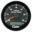 GAFFRIG 3 3/8 INCH ELECTRIC TACH/HOUR METER 6000 & 8000 RPM BLACK STEP RIM (008) / BLACK / 6000