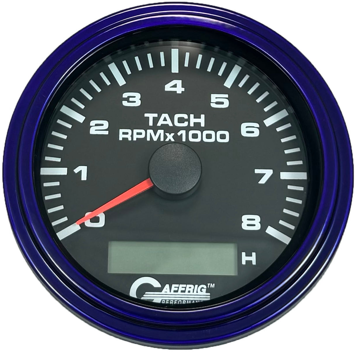 GAFFRIG 3 3/8 INCH ELECTRIC TACH/HOUR METER 6000 & 8000 RPM BLACK STEP RIM (008) / PURPLE / 8000