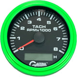 GAFFRIG 3 3/8 INCH ELECTRIC TACH/HOUR METER 6000 & 8000 RPM BLACK STEP RIM (008) / BLACK / 8000