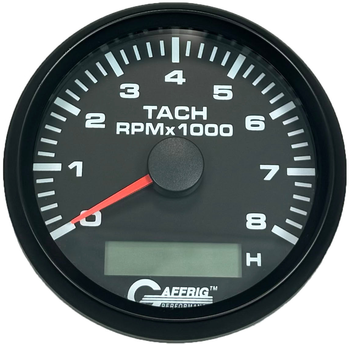 GAFFRIG 3 3/8 INCH ELECTRIC TACH/HOUR METER 6000 & 8000 RPM BLACK STEP RIM (008) / BLACK / 8000