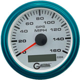 GAFFRIG 3 3/8 INCH GPS SPEEDOMETER KIT - WHITE - 80 MPH, 120 MPH, 160 MPH