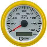 GAFFRIG 3 3/8 INCH GPS SPEEDOMETER KIT - WHITE - 80 MPH, 120 MPH, 160 MPH