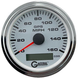 GAFFRIG 3 3/8 INCH GPS SPEEDOMETER KIT - WHITE - 80 MPH, 120 MPH, 160 MPH