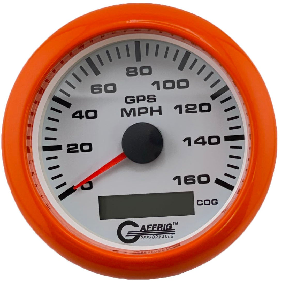 GAFFRIG 3 3/8 INCH GPS SPEEDOMETER KIT - WHITE - 80 MPH, 120 MPH, 160 MPH