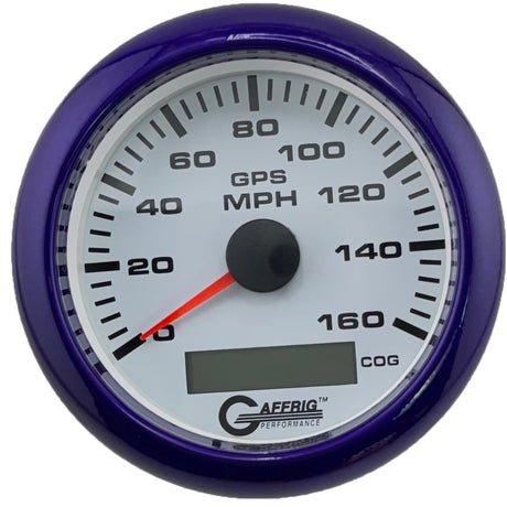 GAFFRIG 3 3/8 INCH GPS SPEEDOMETER KIT - WHITE - 80 MPH, 120 MPH, 160 MPH