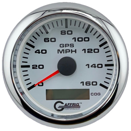 GAFFRIG 3 3/8 INCH GPS SPEEDOMETER KIT - WHITE - 80 MPH, 120 MPH, 160 MPH