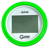 GAFFRIG 3 3/8 INCH DIGITAL GPS GAUGE 999 MPH KIT WHITE / STEP RIM / LIME GREEN