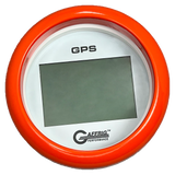 GAFFRIG 3 3/8 INCH DIGITAL GPS GAUGE 999 MPH KIT WHITE / FAT RIM / ORANGE