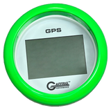 GAFFRIG 3 3/8 INCH DIGITAL GPS GAUGE 999 MPH KIT WHITE / FAT RIM / LIME GREEN