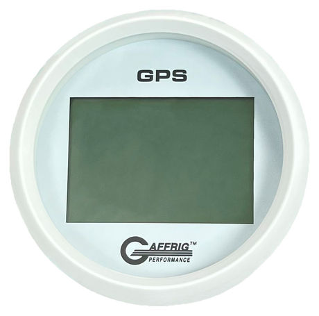 GAFFRIG 3 3/8 INCH DIGITAL GPS GAUGE 999 MPH KIT WHITE / STEP RIM / WHITE