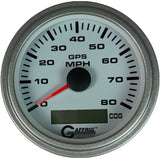 GAFFRIG 3 3/8 INCH GPS SPEEDOMETER KIT - WHITE STEP RIM (008) / PLATINUM / 80 MPH