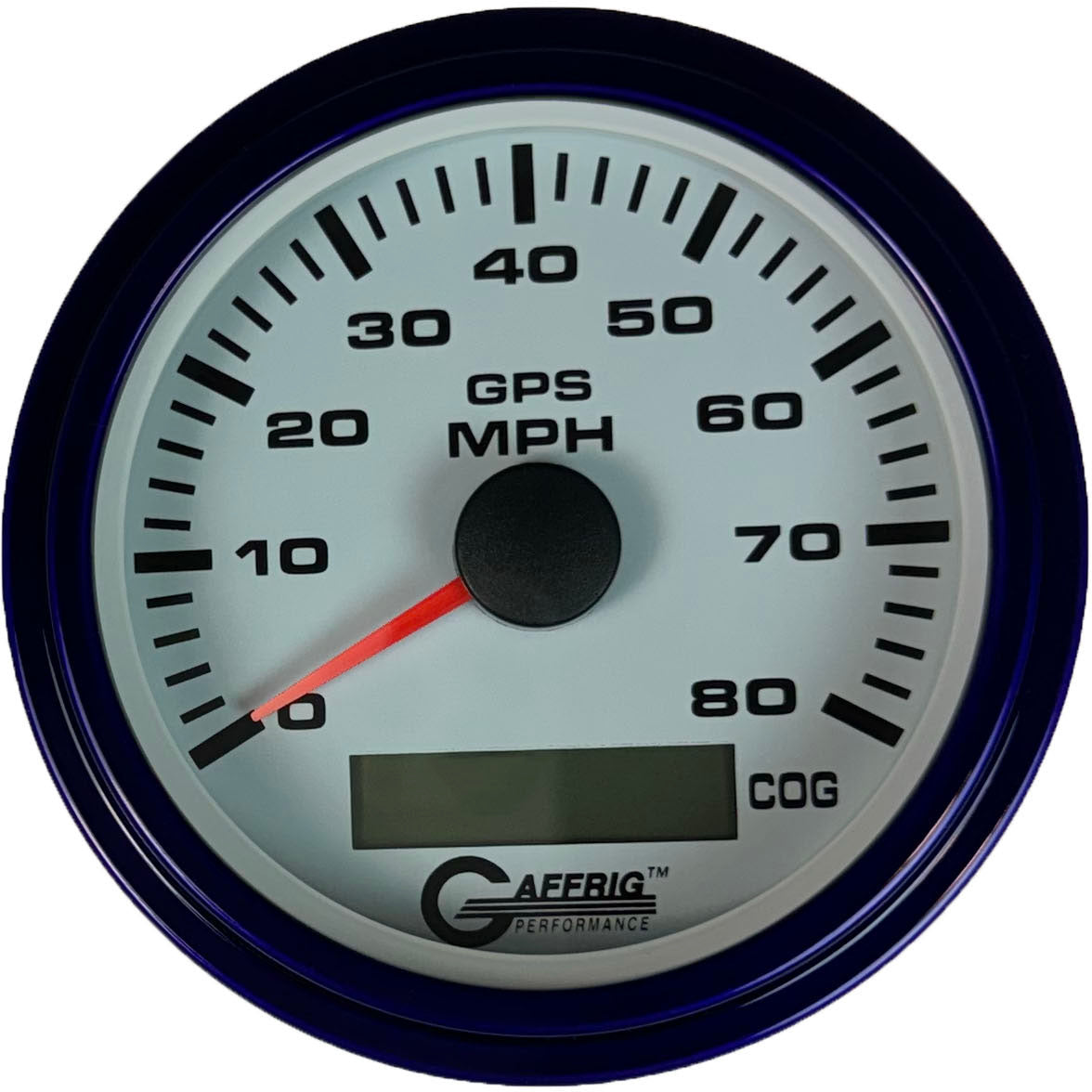 GAFFRIG 3 3/8 INCH GPS SPEEDOMETER KIT - WHITE STEP RIM (008) / PURPLE / 80 MPH