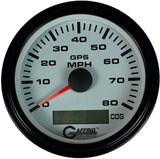 GAFFRIG 3 3/8 INCH GPS SPEEDOMETER KIT - WHITE STEP RIM (008) / BLACK / 80 MPH