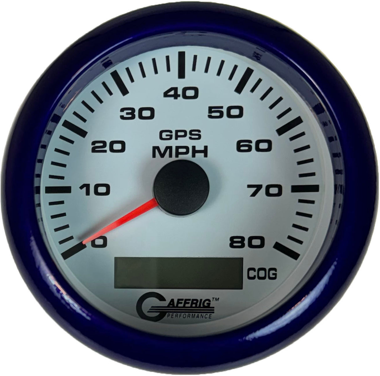 GAFFRIG 3 3/8 INCH GPS SPEEDOMETER KIT - WHITE FAT RIM (338) / PURPLE / 80 MPH