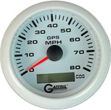 GAFFRIG 3 3/8 INCH GPS SPEEDOMETER KIT - WHITE FAT RIM (338) / WHITE / 80 MPH