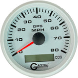 GAFFRIG 3 3/8 INCH GPS SPEEDOMETER KIT - WHITE STEP RIM (008) / WHITE / 80 MPH