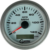 GAFFRIG 3 3/8 INCH GPS SPEEDOMETER KIT - WHITE STEP RIM (008) / PLATINUM / 120 MPH