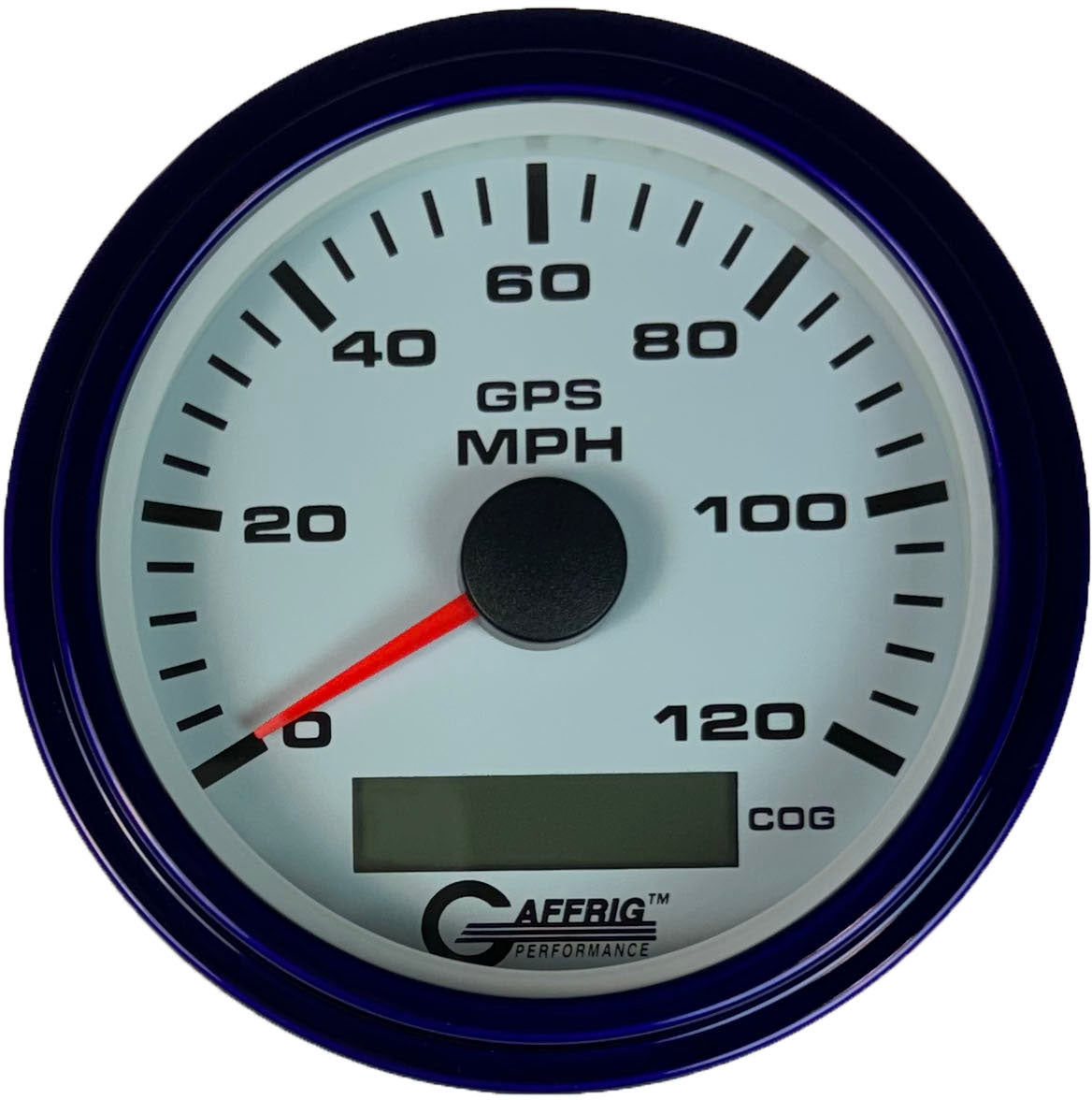 GAFFRIG 3 3/8 INCH GPS SPEEDOMETER KIT - WHITE STEP RIM (008) / PURPLE / 120 MPH