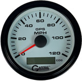 GAFFRIG 3 3/8 INCH GPS SPEEDOMETER KIT - WHITE STEP RIM (008) / BLACK / 120 MPH