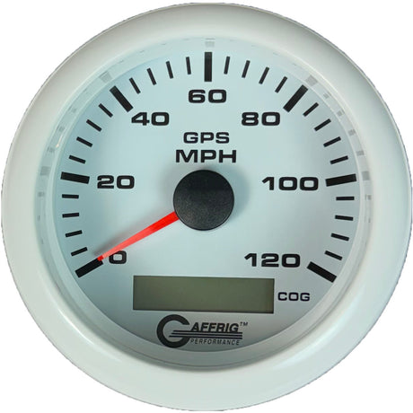 GAFFRIG 3 3/8 INCH GPS SPEEDOMETER KIT - WHITE FAT RIM (338) / WHITE / 120 MPH