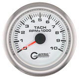 GAFFRIG 3 3/8 INCH TACHOMETER GAUGE 6000, 8000 & 10000 RPM WHITE 10000 / FAT RIM (338) / PLATINUM