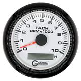 GAFFRIG 3 3/8 INCH ELECTRIC TACH/HOUR METER 6000, 8000, 10000 RPM WHITE 10000 / FAT RIM (338) / BLACK