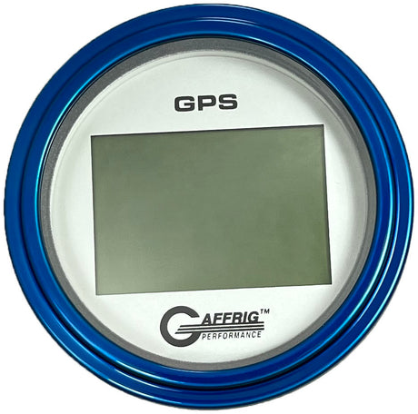 GAFFRIG 3 3/8 INCH DIGITAL GPS GAUGE 999 MPH KIT PLATINUM / STEP RIM / BLUE