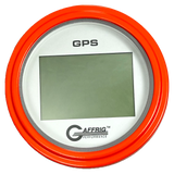 GAFFRIG 3 3/8 INCH DIGITAL GPS GAUGE 999 MPH KIT PLATINUM / STEP RIM / ORANGE