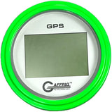 GAFFRIG 3 3/8 INCH DIGITAL GPS GAUGE 999 MPH KIT PLATINUM / STEP RIM / LIME GREEN