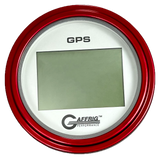 GAFFRIG 3 3/8 INCH DIGITAL GPS GAUGE 999 MPH KIT PLATINUM / STEP RIM / RED