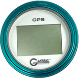 GAFFRIG 3 3/8 INCH DIGITAL GPS GAUGE 999 MPH KIT PLATINUM / STEP RIM / TEAL