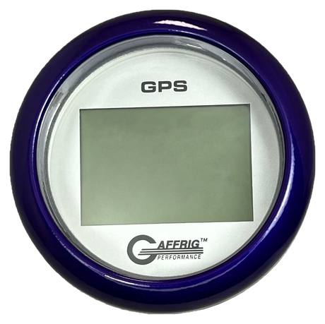 GAFFRIG 3 3/8 INCH DIGITAL GPS GAUGE 999 MPH KIT PLATINUM / FAT RIM / PURPLE