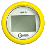 GAFFRIG 3 3/8 INCH DIGITAL GPS GAUGE 999 MPH KIT PLATINUM / FAT RIM / YELLOW