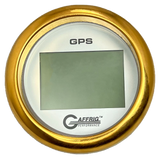 GAFFRIG 3 3/8 INCH DIGITAL GPS GAUGE 999 MPH KIT PLATINUM / FAT RIM / GOLD