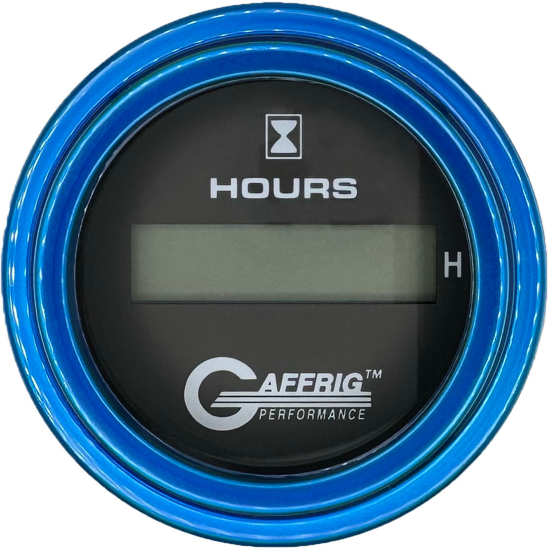 GAFFRIG 2 INCH ELECTRIC ENGINE HOUR METER BLACK / STEP RIM (002) / BLUE