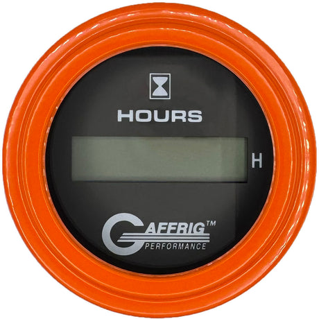 GAFFRIG 2 INCH ELECTRIC ENGINE HOUR METER BLACK / STEP RIM (002) / ORANGE